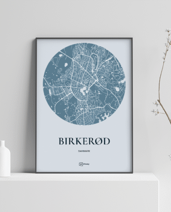 Birkerød Plakaten Rundt Kort Havblå 70 100 Cm  B1