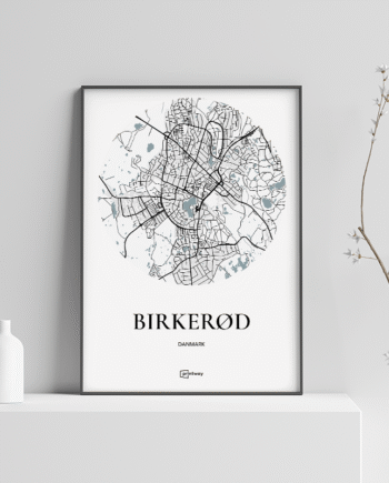 Birkerød Plakaten Rundt Kort Hvid 21 30 Cm  A4