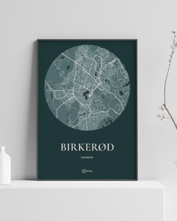 Birkerød Plakaten Rundt Kort Skovgrøn 21 30 Cm  A4