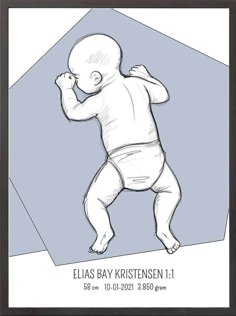 Birth Poster   Fødselsplakat  :  På Maven Lyserød