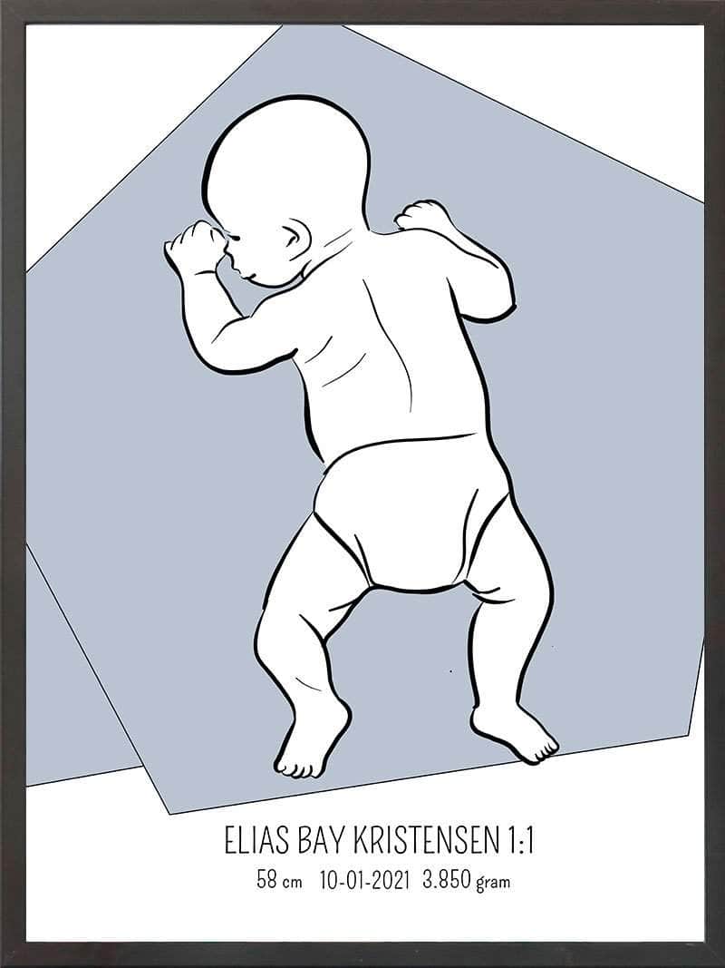 Birth Poster   Fødselsplakat  :  På Maven Lyserød