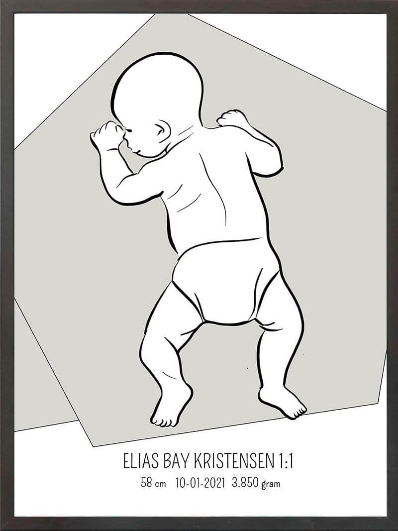 Birth Poster   Fødselsplakat  :  På Maven Lyserød