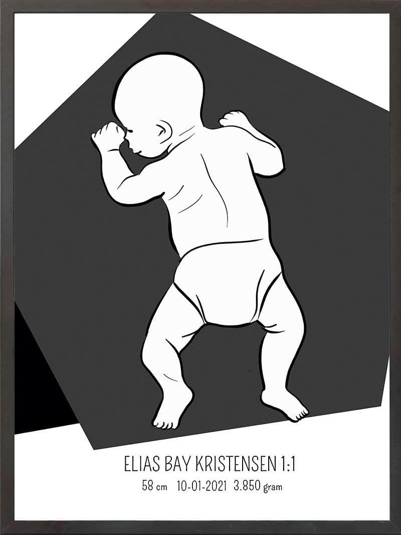 Birth Poster   Fødselsplakat  :  På Maven Lyserød