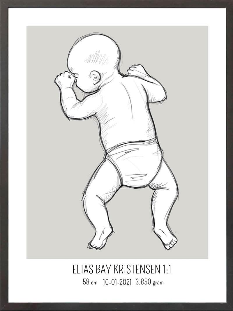 Birth Poster   Fødselsplakat  :  På Maven Lyserød