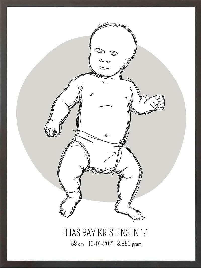 Birth Poster Fødselsplakat : Tumling Blå
