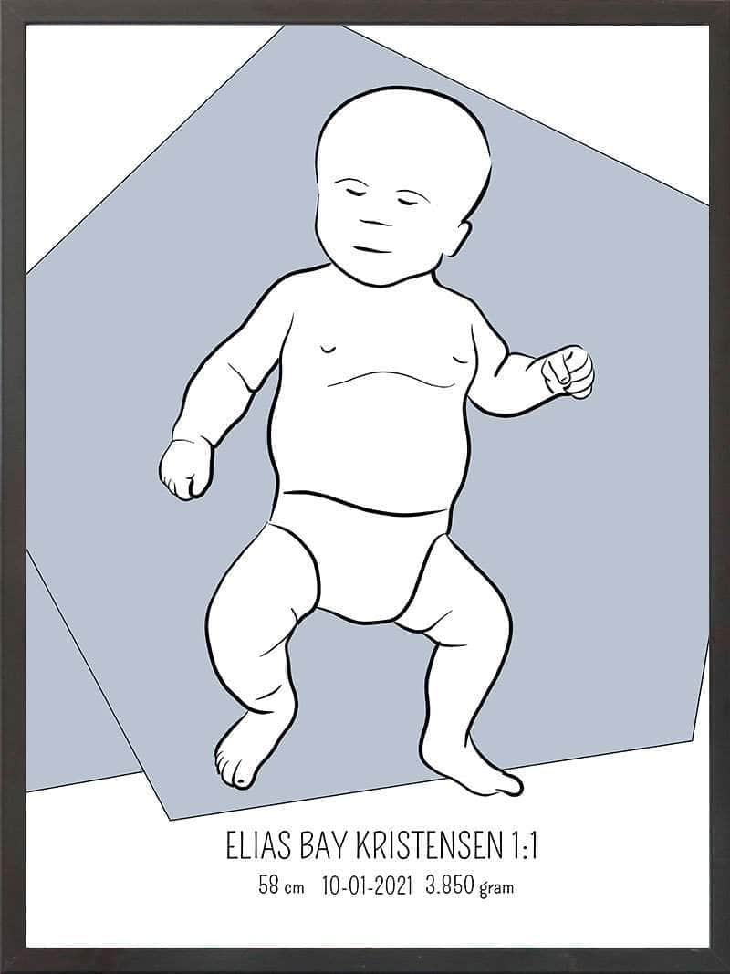 Birth Poster Fødselsplakat : Tumling Lyserød