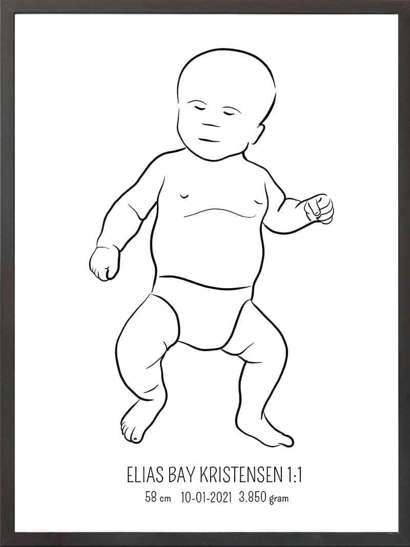 Birth Poster Fødselsplakat : Tumling Lyserød