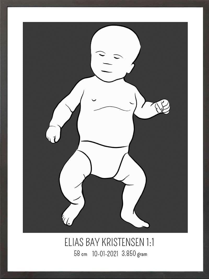 Birth Poster Fødselsplakat : Tumling Lyserød