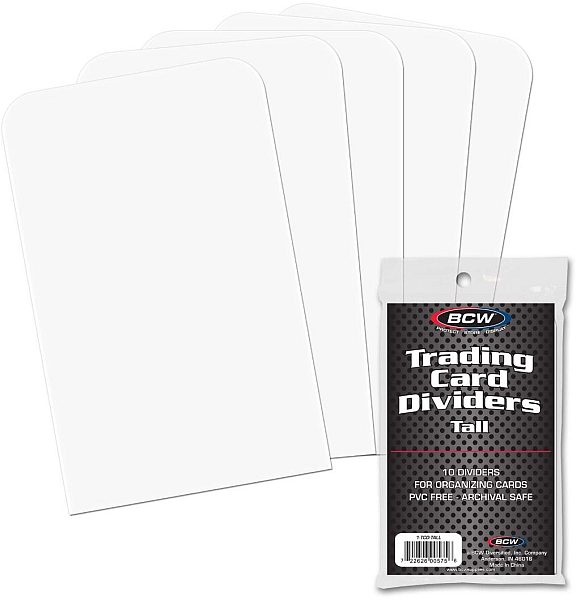 Card Dividers Tall  10 Stk  Kortopdelere Til Toploaders   St 195 184 Rre Samlinger  Bcw   -tcd-tall