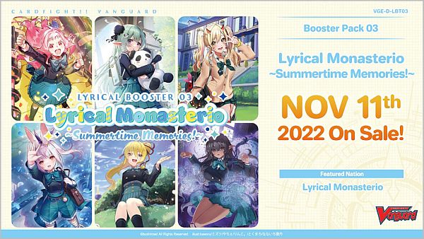 Cardfight  Vanguard Ccg   Overdress Lyrical Set 03: Lyrical Monasterio  Summertime Memories  Booster Pack Engelsk