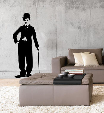 Charlie Chaplin Wallsticker Af Rikke Axelsen  34x82 Cm