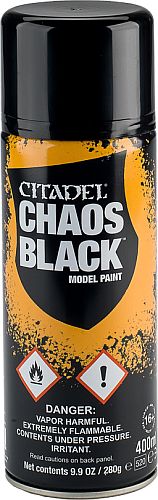 Citadel Primer Spray: Chaos Black  Citadel Base  8020999907706