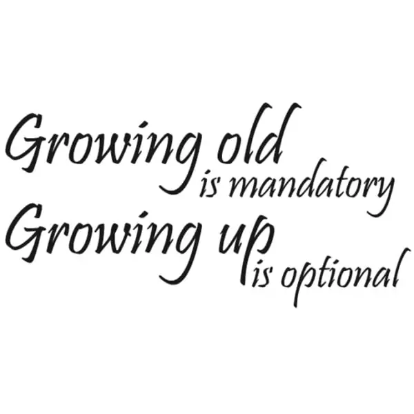Citat Wallsticker Growing Up Is Optional 57x29cm