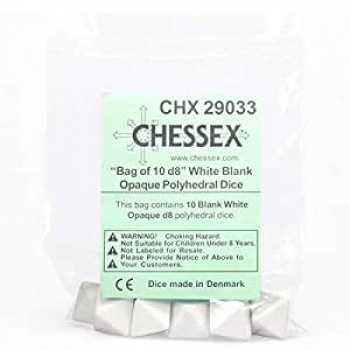 Dice Chessex Opaque Bag Of 10 Blank Dice Assorted Polyhedral   -sided  Tilf 195 166 Ldige