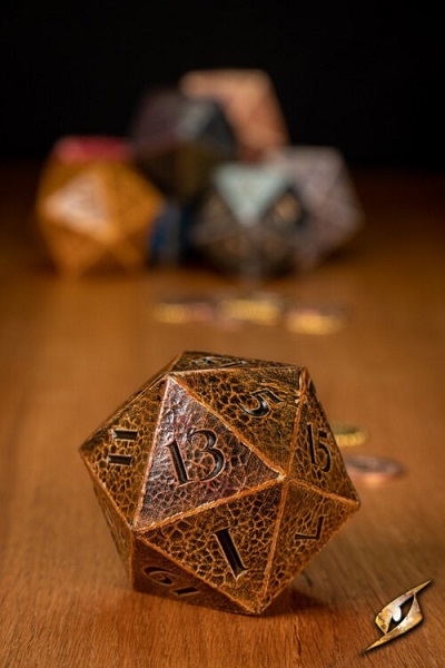 Dice 20 Sidede  D20  Terninger Brown Epic Armoury   5cm