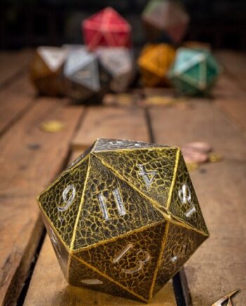 Dice 20 Sidede  D20  Terninger Gold Epic Armoury   5cm