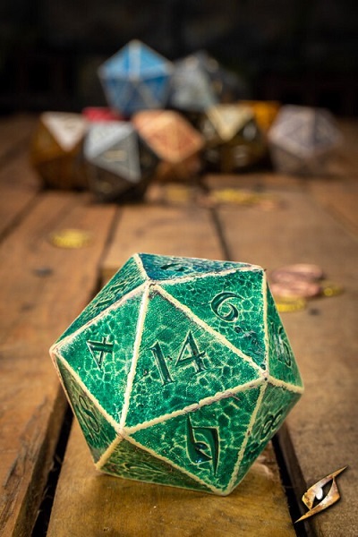 Dice 20 Sidede  D20  Terninger Green Epic Armoury   5cm