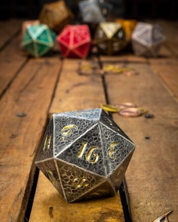Dice 20 Sidede  D20  Terninger Steel Epic Armoury   5cm