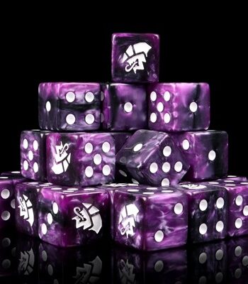Dice Terninges 195 166   25 Terninger Baron Of Dice: D6   -sidet  Alien Purple   White  Square Corners