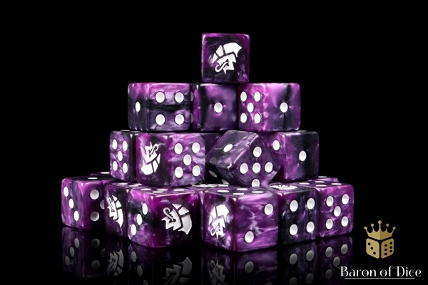 Dice Terninges 195 166   25 Terninger Baron Of Dice: D6   -sidet  Alien Purple   White  Square Corners