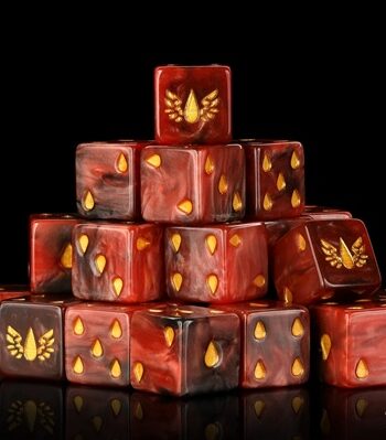 Dice Terninges 195 166   25 Terninger Baron Of Dice: D6   -sidet  Blood Drop  Square Corners