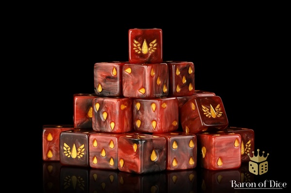 Dice Terninges 195 166   25 Terninger Baron Of Dice: D6   -sidet  Blood Drop  Square Corners