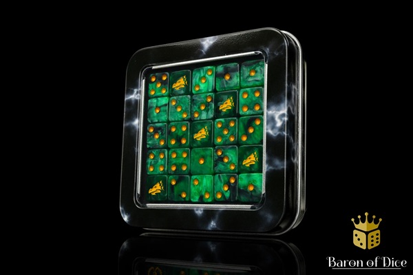 Dice Terninges 195 166   25 Terninger Baron Of Dice: D6   -sidet  Drake Green   Gold  Square Corners