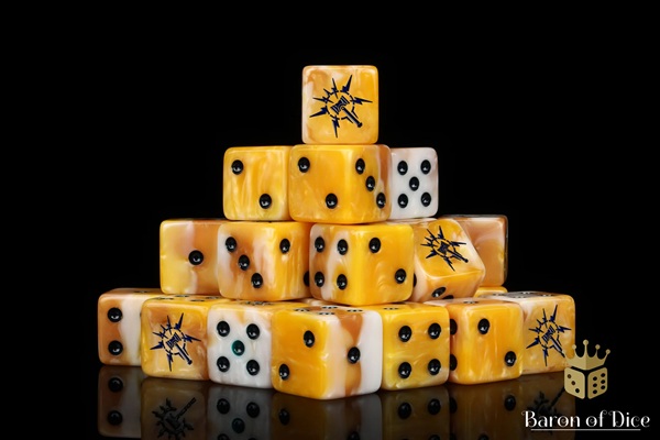 Dice Terninges 195 166   25 Terninger Baron Of Dice: D6   -sidet  Lightning Hammer Golden Hues  Square Corners