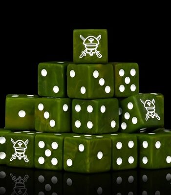 Dice Terninges 195 166   25 Terninger Baron Of Dice: D6   -sidet  Military Sergeant Camouflage  Square Corners