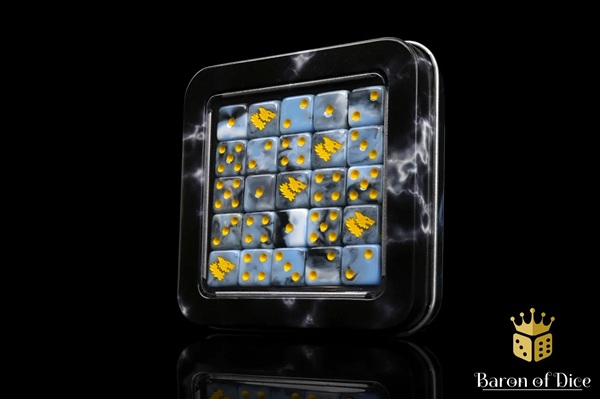 Dice Terninges 195 166   25 Terninger Baron Of Dice: D6   -sidet  Snow Direwolf  Square Corners