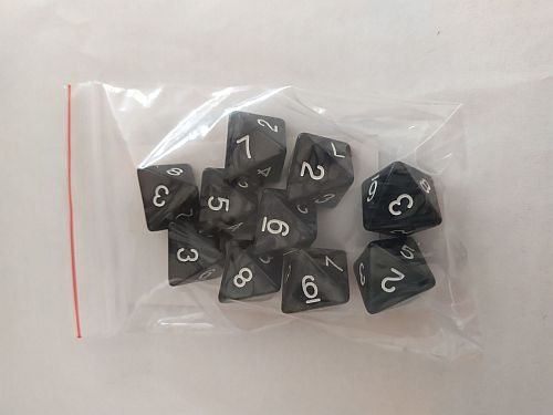 Dice Terninges 195 166   10 Terninger Kaissa Dice: Pearl Black White D8    Sidet