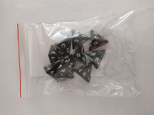 Dice Terninges 195 166   10 Terninger Kaissa Dice: Pearl Black White D4    Sidet