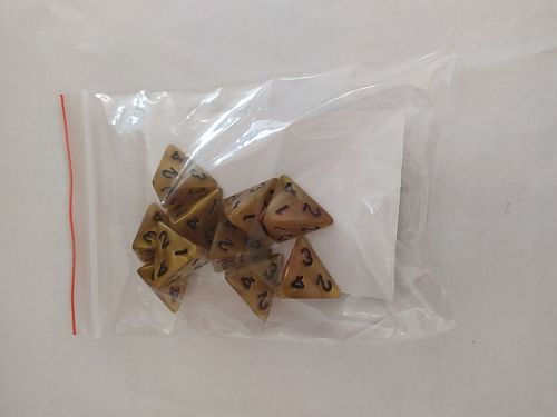 Dice Terninges 195 166   10 Terninger Kaissa Dice: Pearl Yellow Black D4    Sidet