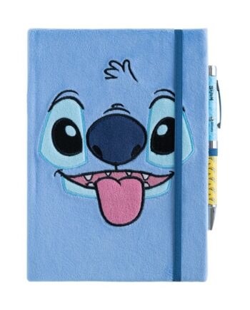 Disney Stitch Tropical Plush Cover Premium A5 Notebook With Projector Pen