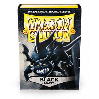 Dragon Shield Deck Protectors Matte: Black  Sort  60 Lommer Dragonshield Sleeves  At-11202