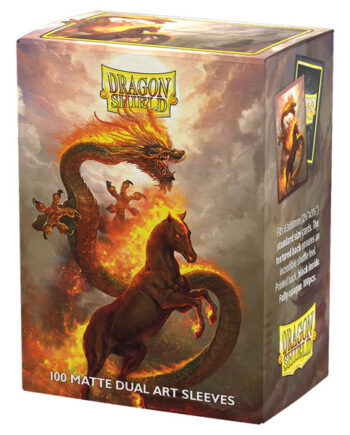 Dragon Shield Deck Protectors Matte Dual Art Sleeves: Fire Horse 2026 100 Lommer Dragonshield Sleeves  At-12115