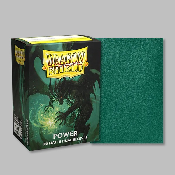 Dragon Shield Deck Protectors Matte Dual: Metallic Green Power 100 Lommer Dragonshield Sleeves  At-15063