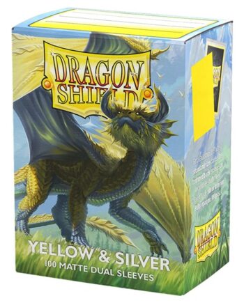 Dragon Shield Deck Protectors Matte Dual Sleeves: Yellow   Silver 100 Lommer Dragonshield Sleeves  At-15071