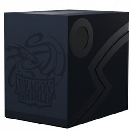 Dragon Shield Double Shell  Deck Box  Midnight Blue Black Plads Til 150 Kort   Lommer Dragonshield  At-30656