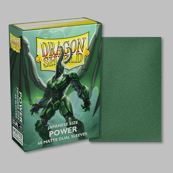 Dragon Shield Small Japanese Size Deck Protectors Matte Dual: Metallic Green Power 60 Lommer Dragonshield  Yugioh  Sleeves  At-15163