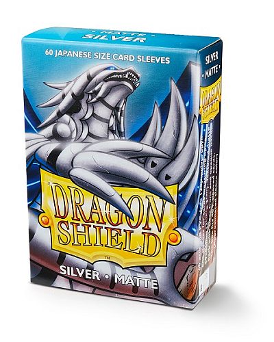 Dragon Shield Small Japanese Size Deck Protectors Matte: Silver  Sølv  60 Lommer Dragonshield  Yugioh  Sleeves  At-11108