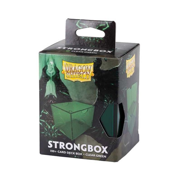 Dragon Shield Strongbox  Gaming Deck Box  Clear Green  Gr 195 184    Holder 100  Kort Dragonshield  At-19006
