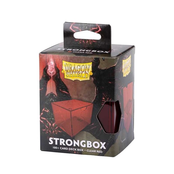 Dragon Shield Strongbox  Gaming Deck Box  Clear Red    195 184    Holder 100  Kort Dragonshield  At-19003