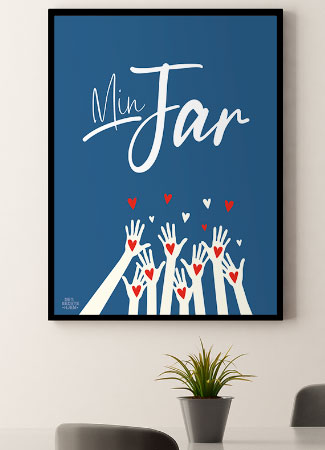 Fars  Dag  Plakat Hjertehænder 21   29    A4  Kr  199 -