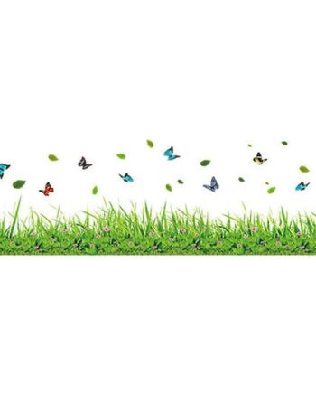 Flot Sommerfugle Wallsticker Med Farverige Sommerfugle På En Eng