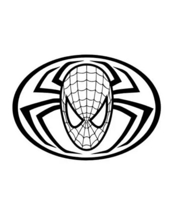 Flot Spiderman Wallsticker  Spiderman Logo  Lille  25x35cm