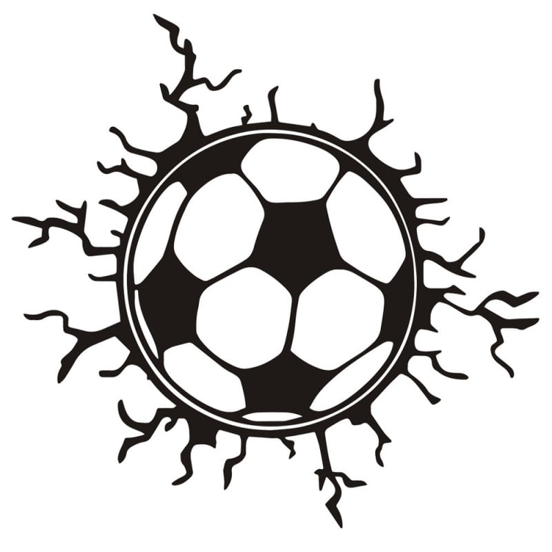 Fodbold Wallsticker Fodbold Der Sidder Fast Væggen 40x40cm