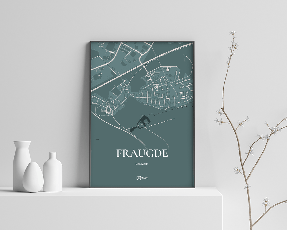Fraugde Plakaten Fuldt Kort Skovgrøn 70 100 Cm  B1