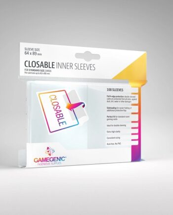 Gamegenic Closable Inner Sleeves  Perfect Precise Fit  Clear  Transparent   100 Kortlommer