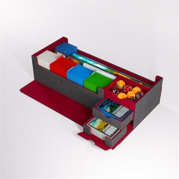Gamegenic Deck Box: Cards  Lair 1000  Pro Convertible Gray  Gr 195 165 Red    195 184